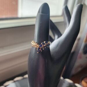 Diamond and sapphire ring